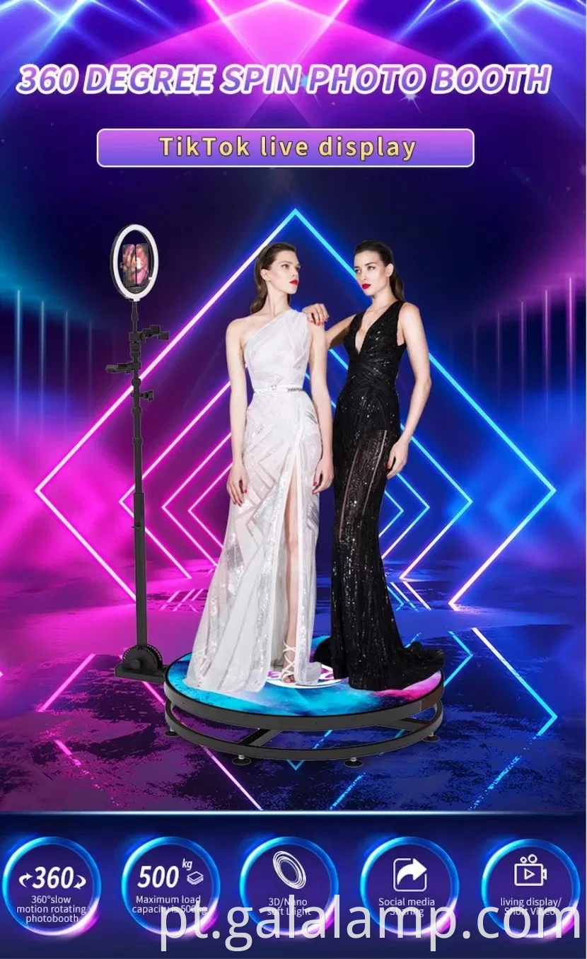 Dispositivo de câmera surround de 360 graus, rotação automática, selfies ao vivo